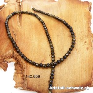 Strang Obsidian gold und geraucht 4,5 mm / 39 cm, ca. 90 Kugeln