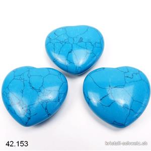 Herz Türkenit - Howlith blau 4,2 x 3,9 x 1,4 cm