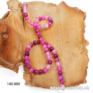 Strang Achat pink gebändert 6 - 6,5 mm / 36 cm, ca. 62 Kugeln
