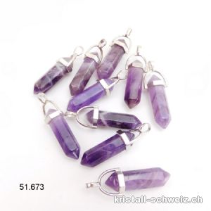 Anhänger Amethyst doppelender mit Metallöse 4 cm