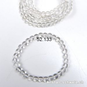 Armband Bergkristall 6,5 mm, elastisch 19 cm