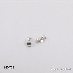 1 Paar Ohrmuttern für Ohrstecker aus 925 Silber, 4 mm