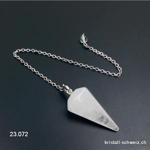 Pendel Bergkristall facettiert 3,5 - 3,8 cm, abnehmbare Kette