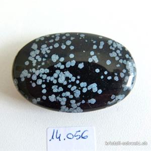 Schneeflocken Obsidian, Antistress Linsenstein. Ca. 4,5 x 3 cm