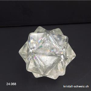 Ikosaeder - Meteorit - Bergkristall 4,5 cm. Unikat 146 Gramm