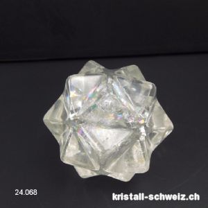 Ikosaeder - Meteorit - Bergkristall 4,5 cm. Unikat 146 Gramm