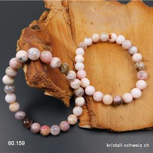 Armband Anden Opal rosa mix - Chrysopal 8 mm, elastisch 18,5 cm