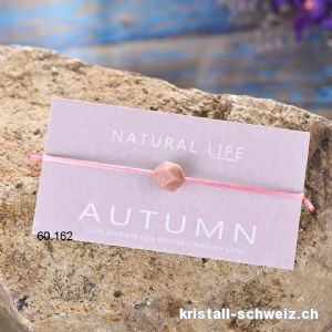Armband Rhodonit- HERBST-SCHUTZ - mit verstellbarer Satinschnur hell-rosa. SONDERANGEBOT