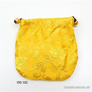 Beutel chinesisch Gelb-Gold mit Kordelzug. Ca. 10 x 10 cm