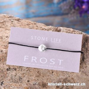 Armband Magnesit weiss - Howlith - FROST - mit verstellbarer Satinschnur schwarz. SONDERANGEBOT