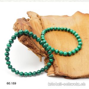 Armband Malachit  6,5 - 7 mm, elastisch 18 cm. Grösse M. A-Qual.