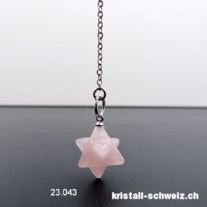 Pendel Rosenquarz - Merkaba Diagonal 1,5 cm