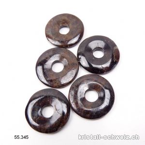 Granat Almandin braun dunkel, Donut 3 cm. AB- Qual.