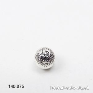 Zwischenteil OM aus Silbermetall 8 x 7 mm. Leicht oval-Kugel. SONDERANGEBOT