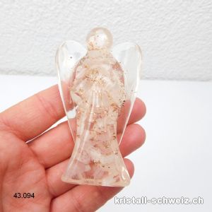 Angel Rosenquarz hell Orgonit 7,5 bis 8 cm