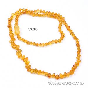 Halskette Bernstein Honig geknotet, Freiform 5-8 mm, 45 cm