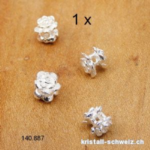 Röschen gelocht 6 x 6 mm aus 925 Silber. SONDERANGEBOT