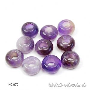 Amethyst Donut - Rondelle 1,4 x 0,8 cm / Loch 6 mm. SONDERANGEBOT