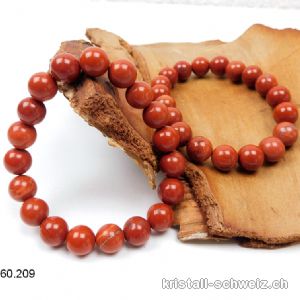 Armband Jaspis ziegel rot 10 mm, elastisch 19 cm. Grösse M-L