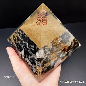 Pyramid Orgonit XL 12,5 cm Turmalin schwarz, Selenit, Triskell 