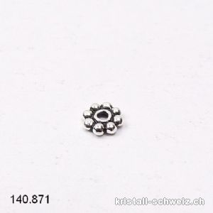 Ethno Blume 4 mm, Zwischenteil 925er Silber patiniert. Sonderangebot