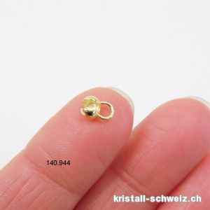 1 Klappkugel 4 mm MIT Öse aus 925 Silber vergoldet