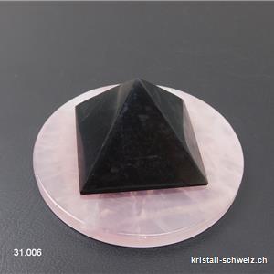 5 G Gegen-Wave-Set, Schungit Pyramid 3 cm und Rosenquarz Disc 6 cm