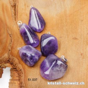 Anhänger Amethyst 2 - 2,5 cm an Silberöse. Grösse M