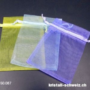 Set 3 Organza Beutel blau-gelb-lila 12 x 9 cm. SONDERANGEBOT