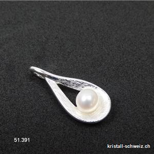Anhänger Süßwasser Perle aus 925er Silber gebürstet