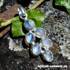 Anhänger Traube Regenbogen Mondstein aus 925 Silber. SONDERANGEBOT