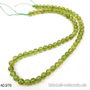 Strang Peridot - Olivin 6 mm / 39,5 cm, ca. 64 Kugeln