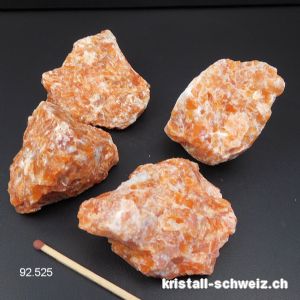 Calcit rot - orange roh aus Madagaskar 4,5 bis 5 cm