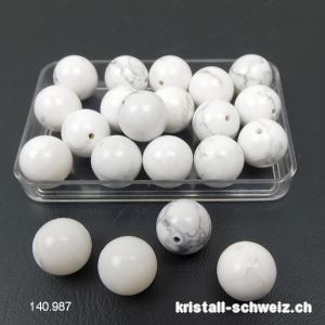 Magnesit - Howlith Kugel gelocht 10 mm