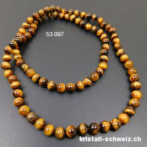 Halskette Tigerauge geknotet 8 mm / 80 cm endlos