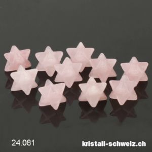 Klein Merkaba Rosenquarz, diagonal 2 cm x dick. 1,3 cm. SONDERANGEBOT