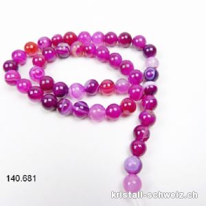 Strang Achat pink gebändert 8 - 8,5 mm / 38 cm, ca. 46 Kugeln. Sonderangebot