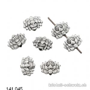 Zwischenteil LOTUS aus Metall versilbert 12 x 8 x  dick. 4 mm