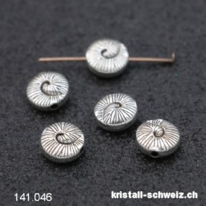 Zwischenteil Schnecke Metall versilbert 10 x 5 mm