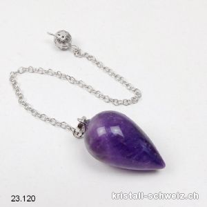 Pendel Amethyst 3 cm mit Metall-Kette