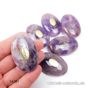 Amethyst-Quarz, Antistress Linsenstein 4,5 x 3 cm
