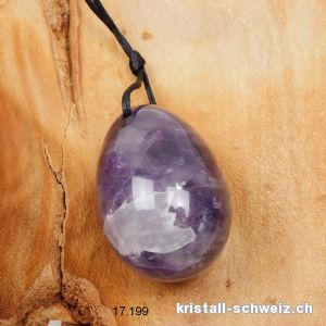 1 Ei YONI Amethyst-Quarz 4,5 x 3 cm. Grösse L. Gebohrt