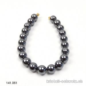 Halb-Strang Hämatit dunkel 8 mm / 15 cm, ca. 20 Kugeln. SONDERANGEBOT