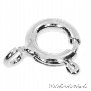 Federring 8 mm, fester Oese offen / 925 Silber