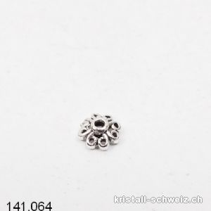 1 Stk. Blumekappe 5 mm, Zwischenteil 925er Silber