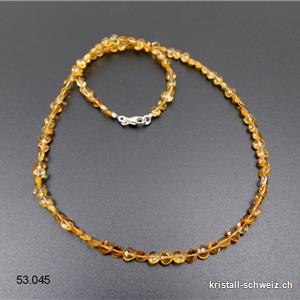 Halskette Citrin facettiert 4 - 5 mm / 43 cm