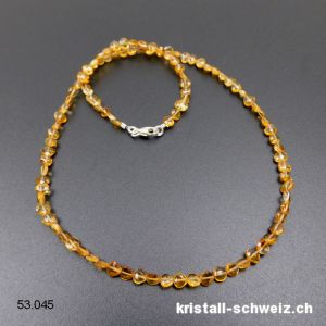 Halskette Citrin facettiert 4 - 5 mm / 43 cm