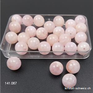 Morganit pfirsich-rosa - Beryll, Kugel gelocht 8,5 mm. Sonderangebot