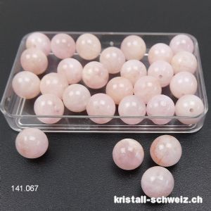 Morganit pfirsich-rosa - Beryll, Kugel gelocht 8,5 mm. Sonderangebot