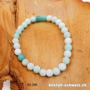 Armband Amazonit MATT 6 mm, elastisch 18,5 cm 